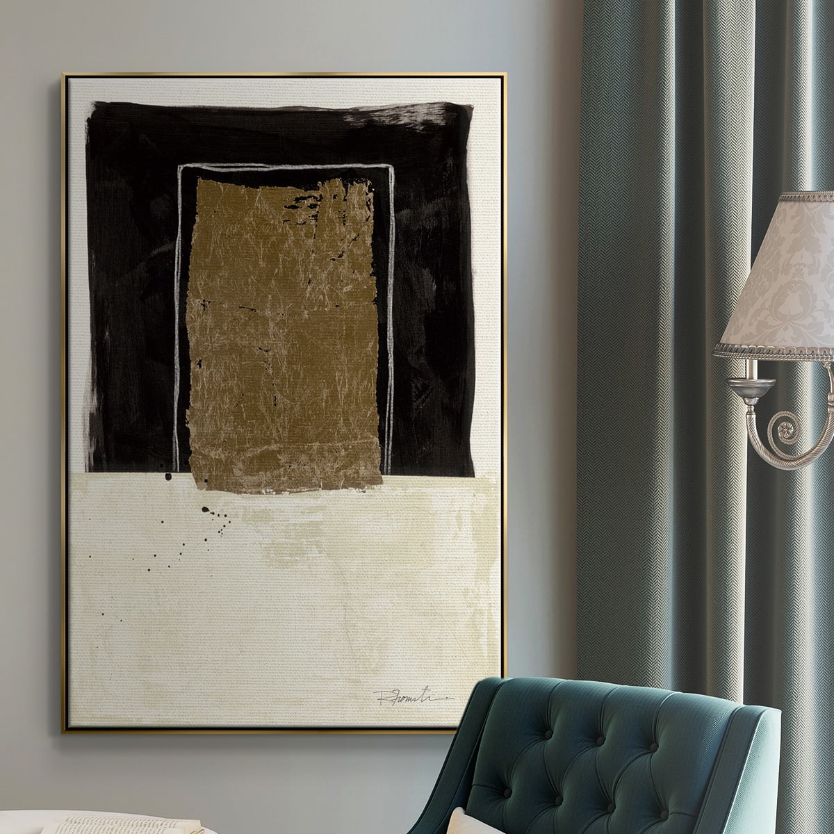 Standing Strong I Framed Premium Gallery Wrapped Canvas - Ready to Hang - 27 x 41 - Gold Floating Frame
