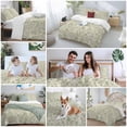 thumbnail image 5 of 3 Piece Sage Green Flowers Duvet Cover Set Twin Size,Microfiber Comforter/Quilt Cover with Corner Ties and 2 Pillowcases,Rustic Pastoral Botanical Floral Leaf All Season Bedding with Zipper Closure, 5 of 8