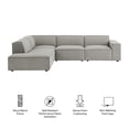 thumbnail image 3 of Restore 4-Piece Performance Fabric Upholstered Modular L-Shaped Sofa, 3 of 10