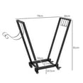 thumbnail image 6 of Firewood Rack 31 Inch with Casters - Metal Log Holder & Kindling Rack - Heavy Duty Indoor Outdoor Firewood Organizer - Black Steel Wood Storage Black + Metal, 6 of 9