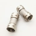 thumbnail image 2 of Coaxial Cable Connector for Signal Transmission, Nickel Plated for Easy Installation and Durability, Perfect for Enhancing TV Cable Repair and Entertainment Setups (2-Pack), 2 of 5