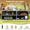 thumbnail image 5 of Yardi Yarda Aluminum Portable Picnic Table, Picnic Table with 2-Tier Open Shelves and Spacious Tabletop, Coffee, 5 of 17