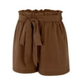 thumbnail image 3 of WAYUTE Womens Shorts High Waisted Shorts Striped Ruffle Stretch Beach Short with Pockets Casual Soft Comfort Summer Dailywear, 3 of 5