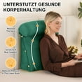 thumbnail image 4 of TOPCHANCES Wedge Reading Pillow, Orthopedic Wedge Bed Pillow Set, Backrest Support Cushion with Detachable Neck Roll (Forest Green), 4 of 11