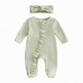 thumbnail image 5 of JUMEYU Newborn Clothes Fall Infant Baby Boy Long Sleeve Romper Jumpsuit Pants Outfit Fall One Piece Clothes 0 3 6 9 12 18 24 Months (Green,6-12 Months), 5 of 5