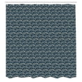 thumbnail image 2 of Ambesonne Nautical Shower Curtain, Swirly Line Dots Wave Art, 69"Wx70"L, Night Blue Dark Tan, 2 of 4