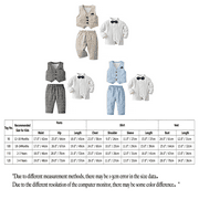 FYMNSI Baby Boy Clothes Gentleman Outfits Long Sleeve Wedding Party Tuxedo Suit Toddler Dress Shirt+Bowtie+Vest+Pants Set 12-18 Months