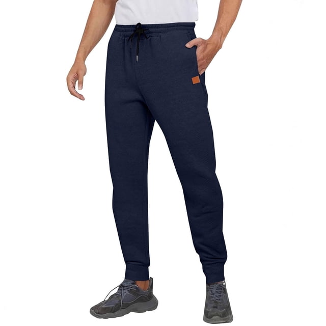 Men's Elastic Waist Pants for Men Solid Casual Trousers with Pockets Long Pants M 3Xl