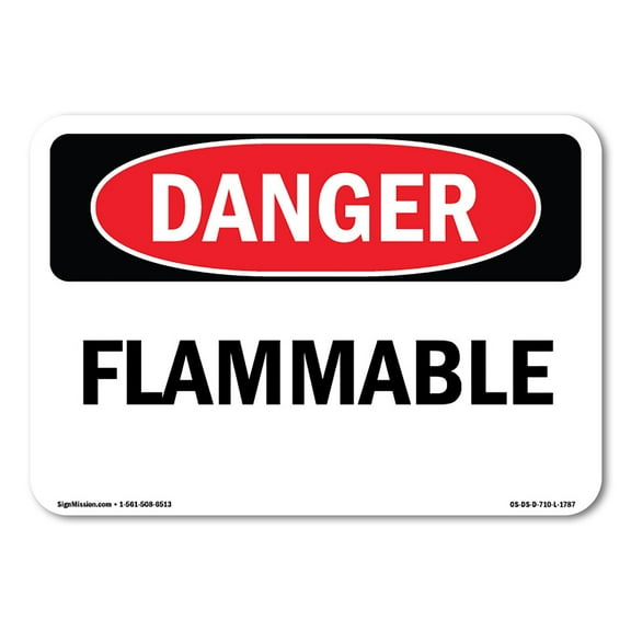OSHA Danger Sign - Flammable | Decal | Protect Your Business, Construction Site, Warehouse & Shop Area |  Made in The USA