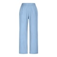 thumbnail image 6 of Women's cotton and linen long pants, stretch high-waisted straight leg casual pants, pants, 6 of 8