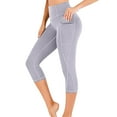 thumbnail image 2 of YUGYXL Capri Leggings for Women High Waisted No See-Through Tummy Control Soft Yoga Pants Womens Workout Athletic Running Leggings Gray,XXL, 2 of 4