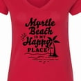 thumbnail image 4 of Inktastic Myrtle Beach is My Happy Place with Palm Trees Women's V-Neck T-Shirt, 4 of 5