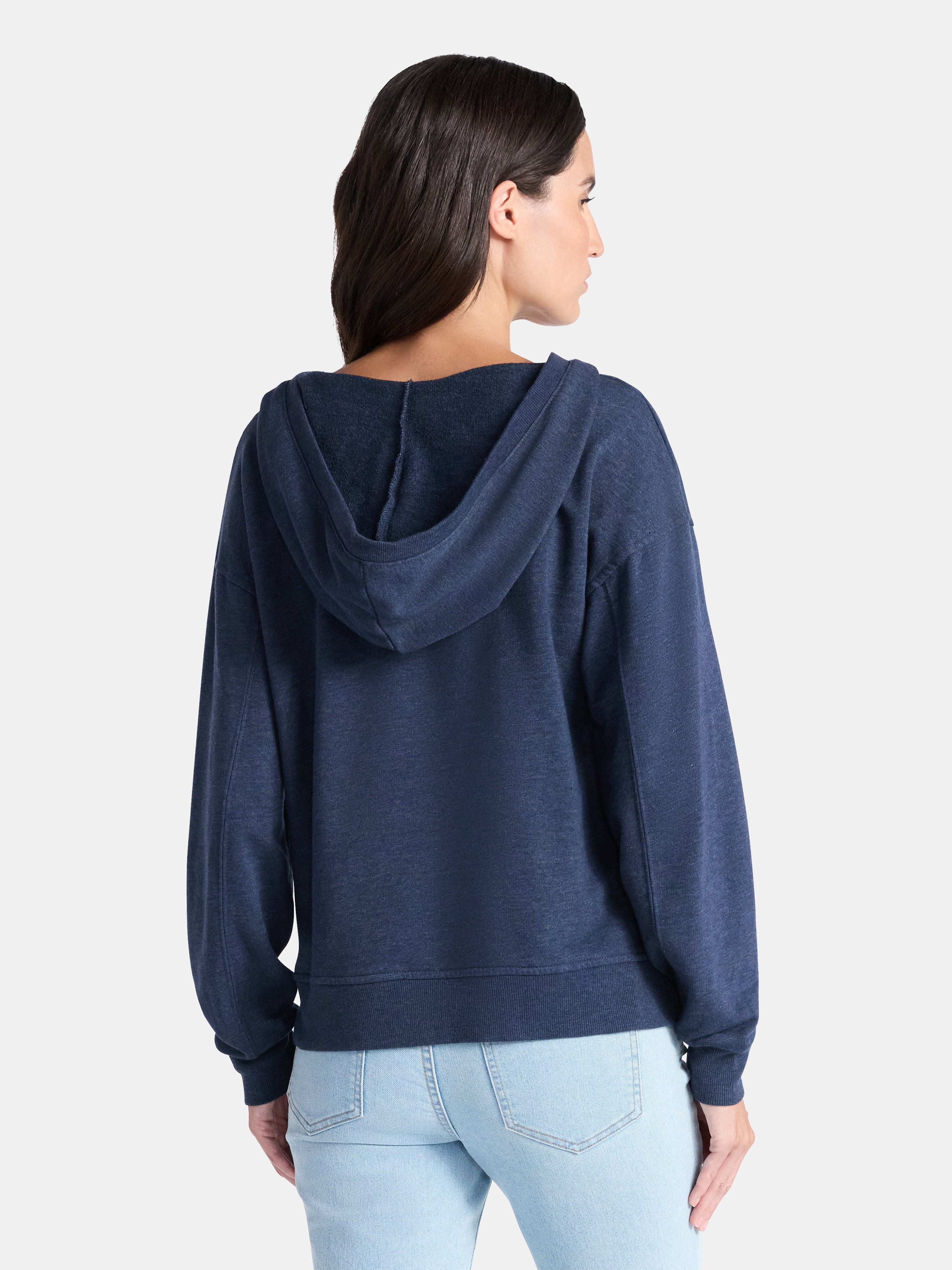 Time and Tru Women's Split Neck Hoodie, Sizes XS-3XL