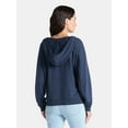 thumbnail image 3 of Time and Tru Women's Split Neck Hoodie, Sizes XS-3XL, 3 of 5