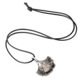 thumbnail image 4 of Venta caliente de la Hoja de aleación de ginkgo y fruta de plata madura Mujer Tejido de cera hecha a mano Suéter largo negro Cadena de Zulema Collar de la hoja del Ginkgo, 4 of 7
