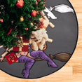 thumbnail image 4 of Witch Halloween Funny Christmas Tree Mats Waterproof Tree Skirt, Pumpkin Monster Xmas Tree Stand Tray Mat Floor Protector Pad for Holiday Party Decoration, 28.3", 4 of 6