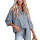 thumbnail image 1 of Blusa elegante de manga larga para mujer blusa de satén con patrón de piedra Color puro de moda de un solo pecho para oficina para mujer para cumpleaños ANGGREK Otros, 1 of 5