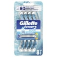 thumbnail image 2 of Gillette Sensor3 Cool Men's 3-Bladed Disposable Razor Pack of 3, 2 of 5