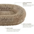 thumbnail image 3 of Orthopedic Calming Dog Bed for Large Dogs, Anti Anxiety Pet Beds with Supportive Foam, Removable Washable Oval Pets Couch, Fluffy Cuddle Bolster Cushion, Beige, 3 of 6