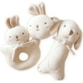 thumbnail image 1 of John N Tree Organic Baby First Friends Animales de peluche (juego de sonajero para cachorros y conejos) Muñeco adjunto para bebé Juguete orgánico, 1 of 3