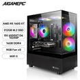 thumbnail image 3 of AIGAMEPC Gaming Desktop Computer, AMD R5 1600,RX 6500XT 4G D6 1024SP,16GB DDR4,512GB M.2 SSD, BX3 550W 80PLUS Bronze PSU, RGB Fan x5, WiFi Ready & Windows 11 Home, Black, 3 of 8
