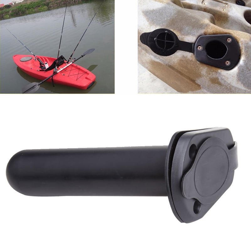 2pc Kayak Fishing Boat Flush Mount Rod Holder & Cap Cover Gasket Accessories 