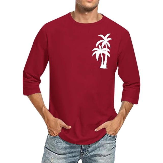 Birdeem Chemises pour Hommes Imprimé Col Rond Mode Décontractée Manches Courtes Blouses