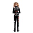 thumbnail image 3 of Halloween Skeleton Jumpsuit, Mock Neck Long Sleeve Bodysuit with Vivid Rose & Bone Print for Stage Performance (1 PC) Navy S, 3 of 5