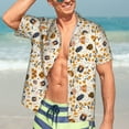 thumbnail image 7 of Lsque cute insects Pattern Hawaiian Shirt for Men Unisex Summer Beach Casual Short Sleeve Cotton Linen Button Down Shirts,3X-Large, 7 of 7
