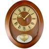 14" Dark Oval Wood Pendulum Gold Dial