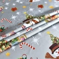 thumbnail image 4 of Plastic Christmas Tablecloth Square Silver Vinyl Christmas Table Cloth Xmas Table Cover with Snowman for Party (54'''' x 54'''', Snowman), 4 of 6