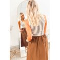 thumbnail image 3 of TinyCribz Women's Chestnut Striped Colorblock Maxi Dress – Sleeveless XL, 3 of 7
