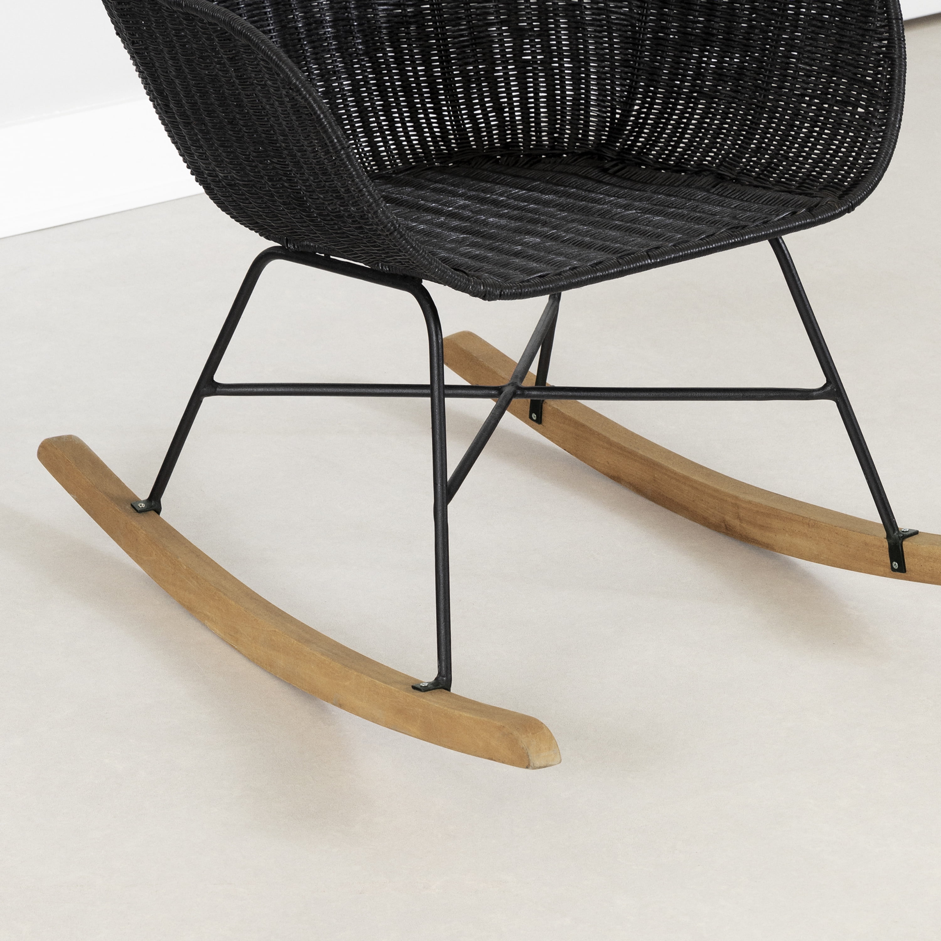 South Shore Balka, Bohemian Harmony Rocking Chair,  Black Rattan