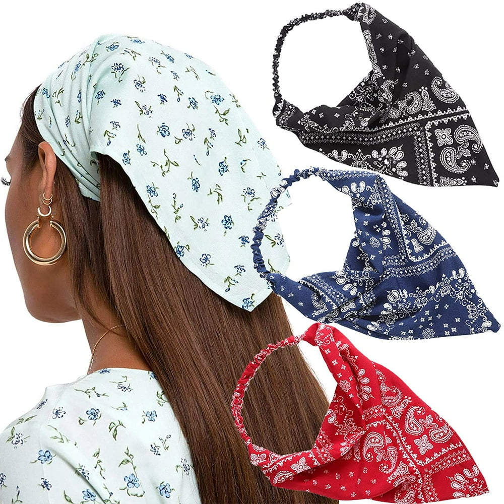Aetomce Hair Scarf Headbands Tie Dye Hair Bandanas Elastic Head