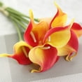 thumbnail image 1 of 10 piezas de lirio de cala artificial, flores de látex de tacto real para el hogar, decoraciones para fiestas de bodas $ Ramo de novia de lirio de cala artificial Flor falsa de tacto real 10 piezas, 1 of 7