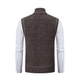 thumbnail image 4 of GrmtClth Cardigan Vest for Men Fake Two Piece Full Zip Stand Collar Sleeveless Knit Waistcoat Side Pockets Fall Winter Daily Leisure Top Coffee M, 4 of 4