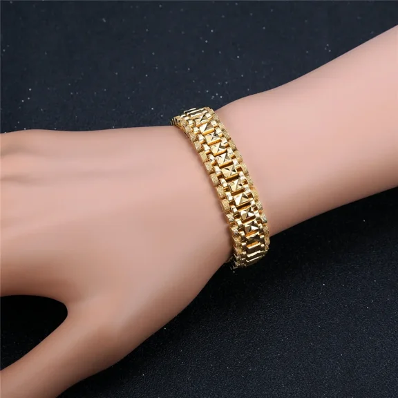 Punk Chunky Hand Chain Bracelet 20MM 14K White Gold Wristband Bracelets Bangle For Men Women Fashion Jewelry Braslet