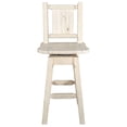 thumbnail image 6 of Homestead Collection Counter Height Barstool w/ Back & Swivel w/ Laser Engraved Wolf Design, Ready to Finish, 6 of 11