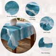 thumbnail image 5 of Navy Blue Waves Coastal Table Cloth Waterproof Tablecloths, Teal Ombre Summer Beach Oceans Tablecloth Dining Table Cover for Kitchen Party Tabletop Outdoor, Rectangle Tablecloth 60x84 Inch, 5 of 9