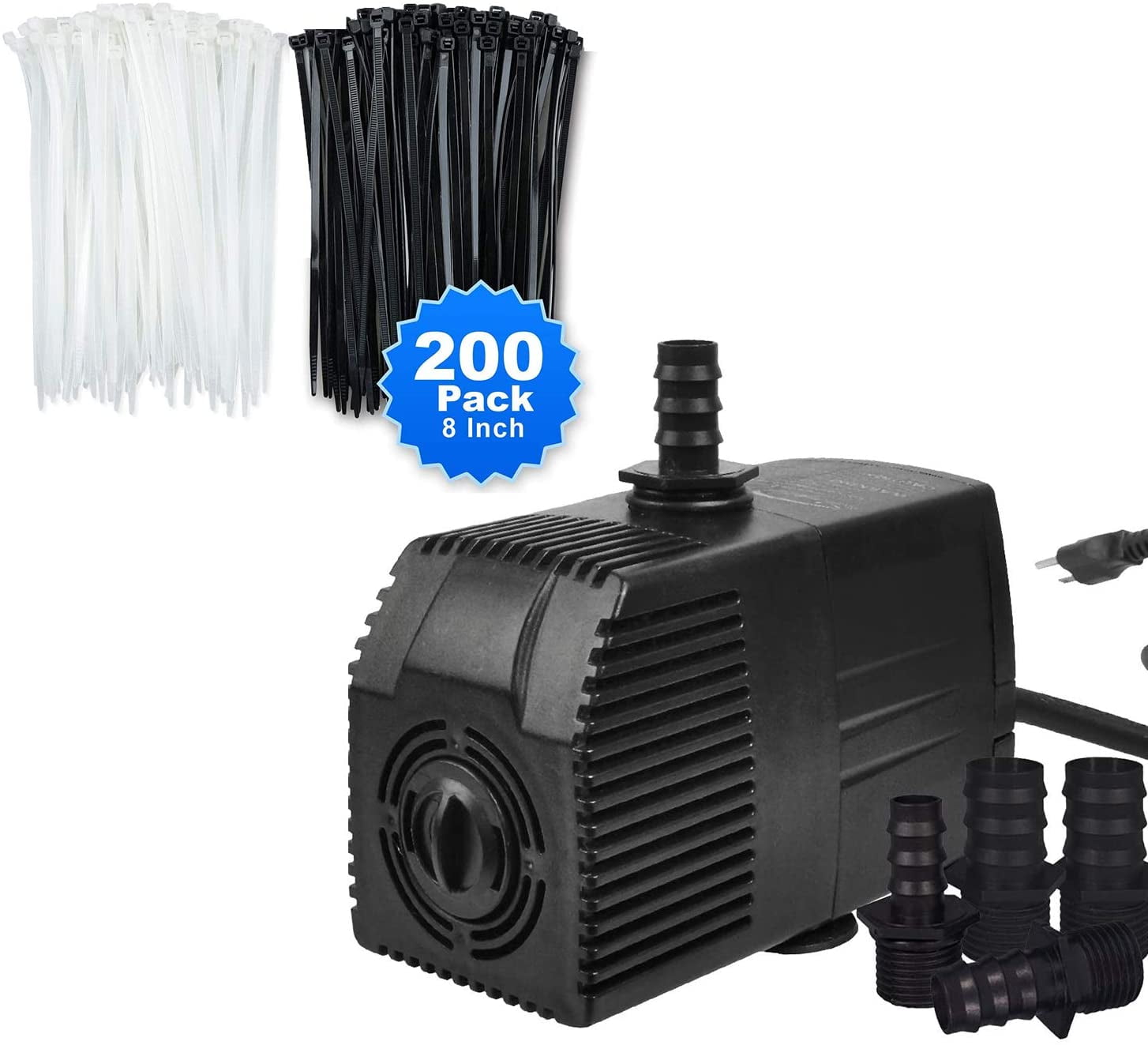 Simple Deluxe 400 GPH Submersible 15' Cord Water Pump for Fish Tank