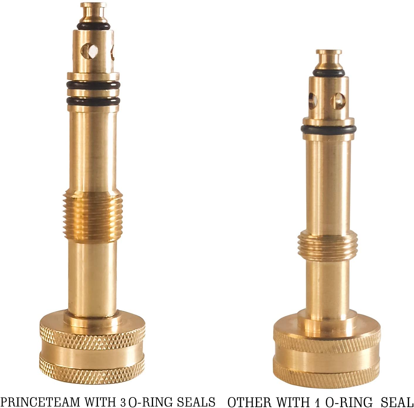 RGHJAR-Adjustable Twist Hose Nozzle, 4" Heavy-Duty Brass Hose Nozzle with 10 Garden Hose Rubber Washers, 2 Pack