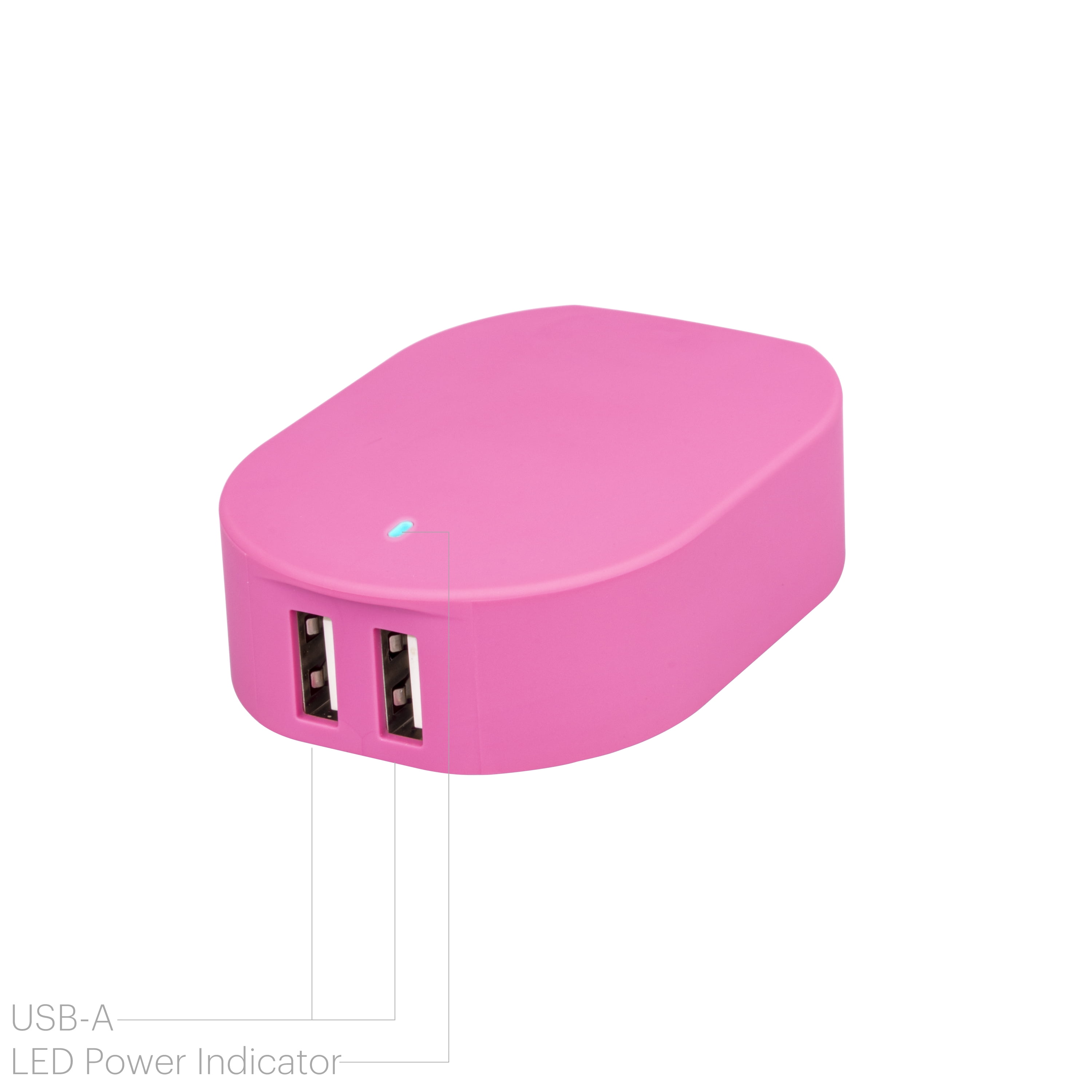 onn. 4.8A Dual-Port USB Wall Charger, Foldable Plug, Compatible for iPhone, iPad and Android Smartphones