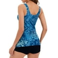 thumbnail image 5 of Brnmxoke Womens Tankini Swimsuits for Women 2025 Tummy Control Swimsuit Bathing Suit No Underwire Bra Pads Floral Top with Boyshorts Flowy Women' Swimwear Blue,M, 5 of 6