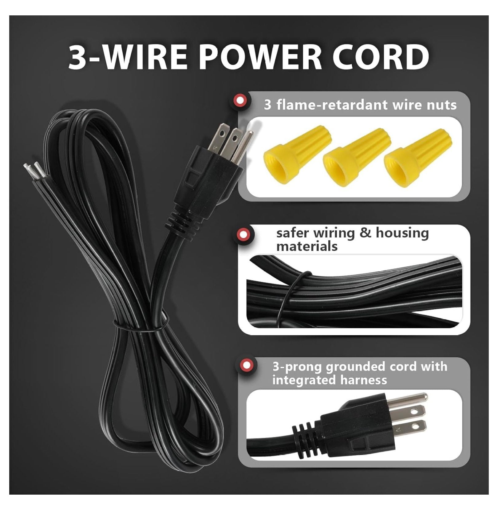 (2 Kit) Dishwasher Installation Kit, 6 FT Stainless Steel Supply Hose, 3/8" X 3/8" Compression Adapter, 3-Wire 6” Power Cord with Tap,(HOSE149-2PCS)