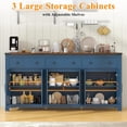 thumbnail image 2 of Lafnest 71" Farmhouse Sideboard with 6 Barn Doors & 3 Drawers,Buffet Cabinet for Kitchen & Dining Room,Blue, 2 of 7