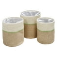 thumbnail image 2 of Honey-Can-Do Paper Straw Set of 3 Nesting Storage Baskets with Handles, Natural/Green, 2 of 8