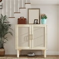 thumbnail image 2 of Sideboard Cabinet Accent Cabinet Storage Cabinet With Rattan Decor Doors Buffet Cabinet With Solid Wood Feet Buffet Cabinet With Rattan Decor Doors Solid Wood Feet Multifunctional, 2 of 6