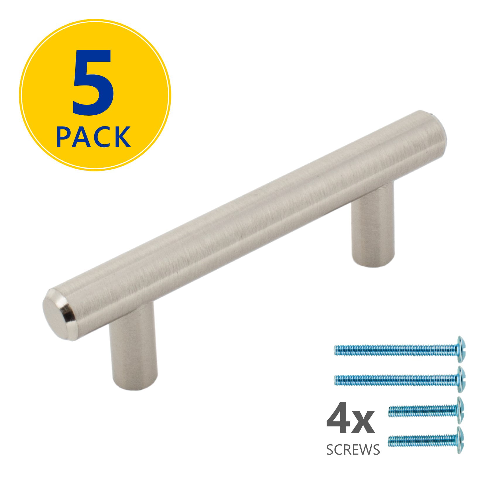 Brushed Nickel Dresser Drawer Knobs Gobrico 5 inch Stainless Steel Kitchen Hardware Pulls 128mm Cabinet Pulls 10 Pack and 6-3/10 inch Handles 30 Pack Bundle 