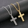 thumbnail image 2 of 14K Yellow Gold Cross Classic Necklace Pendant Waterproof Fashion Golden Silver Color Collar Jewelry New, 2 of 8