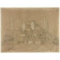 thumbnail image 2 of David Roberts 24x19 Black Ornate Framed Double Matted Museum Art Print Titled: View of Constantinople (1840-45), 2 of 5